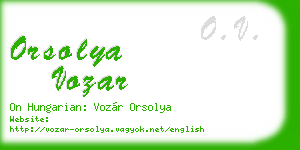 orsolya vozar business card