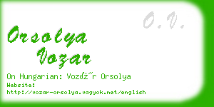 orsolya vozar business card